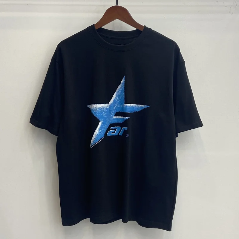 Far Black T - Shirt with Blue Star - F & "ar" Graphic