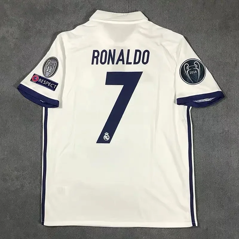 Real Madrid RONALDO #7 Jersey with 2016 UEFA & RESPECT Patches