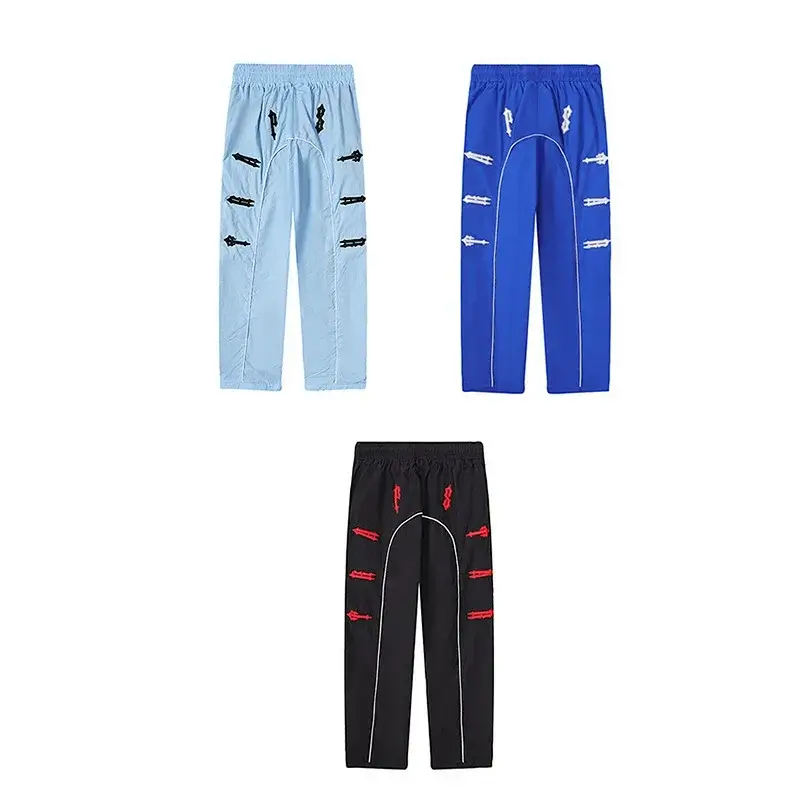 TRAPSTAR Pattern Track Pants (Light Blue, Blue, Black)