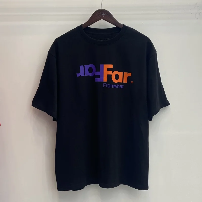 Far Black T - Shirt With Purple & Orange "Far Fromwhat" Graphic