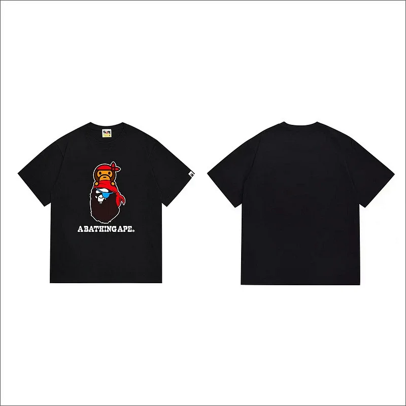 A BATHING APE Black Pirate Ape Graphic T - Shirt