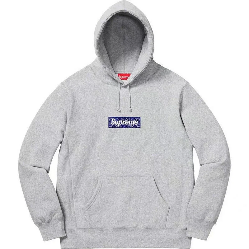 Supreme Gray Bandana Box Logo Hoodie