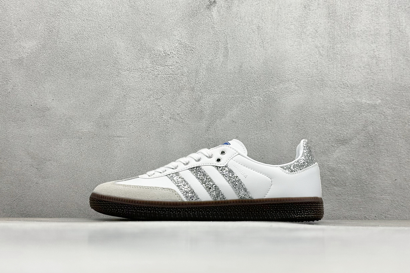 Adidas Samba White Silver Glitter Shoes