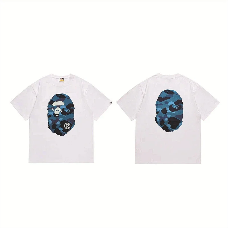 BAPE White Camo Ape Head Graphic T - Shirt