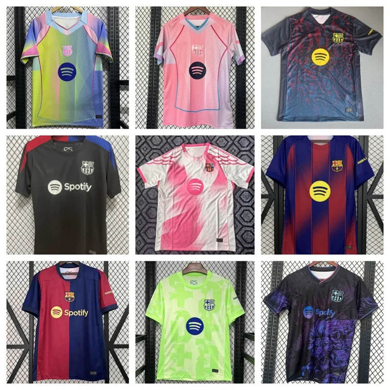 Barcelona Gradient (Yellow - Green - Blue) Soccer Jersey with Spotify Logo