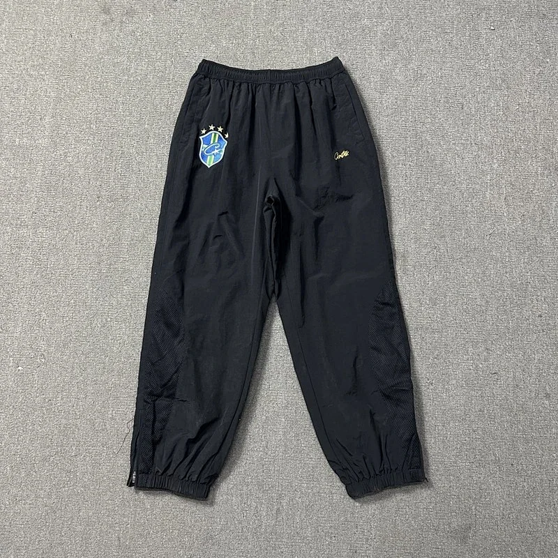 Copa Black Brazil Emblem Mesh Track Pants