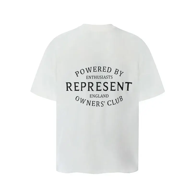 REPRESENT White T-Shirt "POWERED BY ENTHUSIASTS"