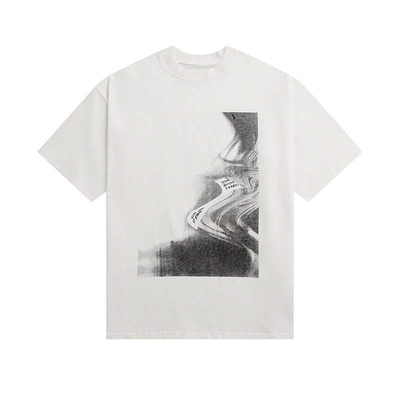 ArtPrintTee White Abstract Art Graphic T - Shirt