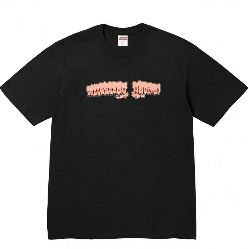 Supreme Black Machine Hands Graphic T - Shirt