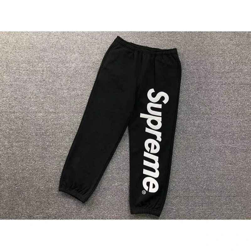 Supreme Black Sweatpants with White Logo