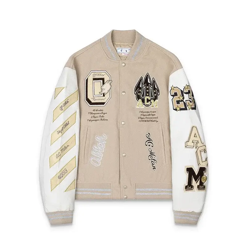 Off-White AC Milan Embroidered Baseball Jacket