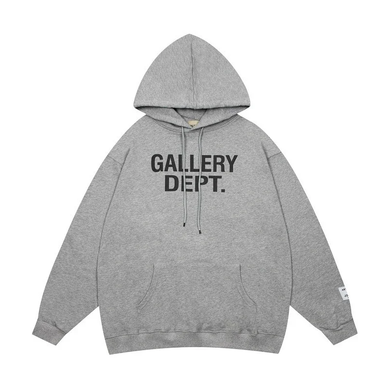 GALLERY DEPT. Gray Hooded Sweatshirt with Logo Print & Pocket