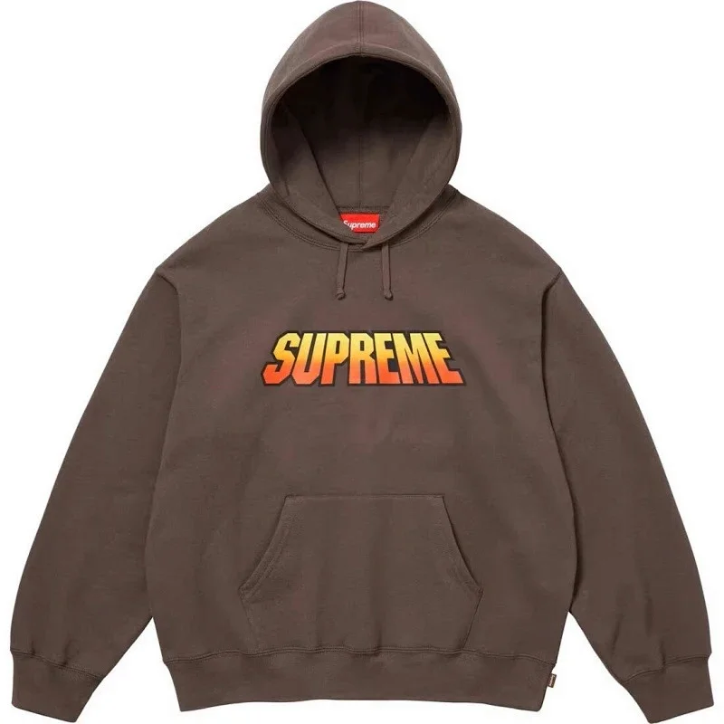 Supreme Brown Gradient Logo Hooded Sweatshirt
