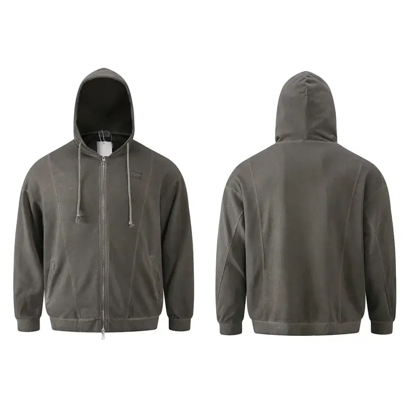Mon Cart Gray Hoodie Full-Zip