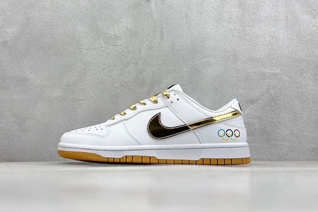 Nike Dunk Low Olympic White Gold Gum Sole