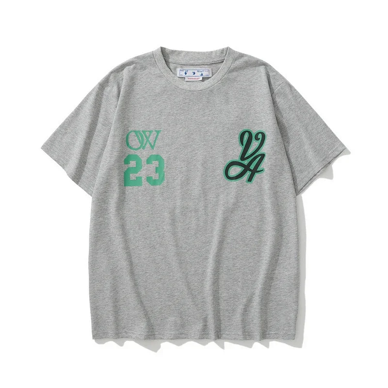 OFF-WHITE Gray Oversized Graphic T - Shirt