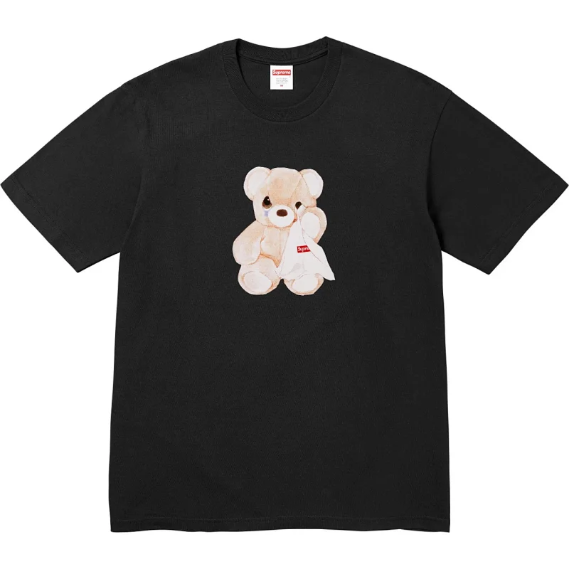 Supreme Black Crying Teddy Bear T - Shirt