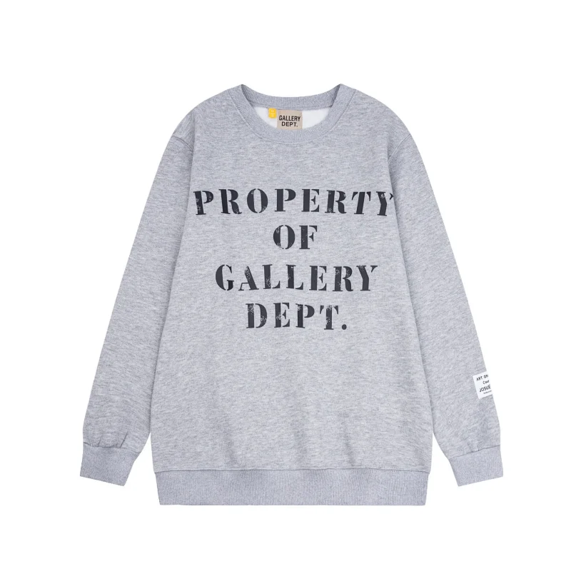 GALLERY DEPT. Gray "PROPERTY OF GALLERY DEPT." Graphic Crewneck Sweatshirt