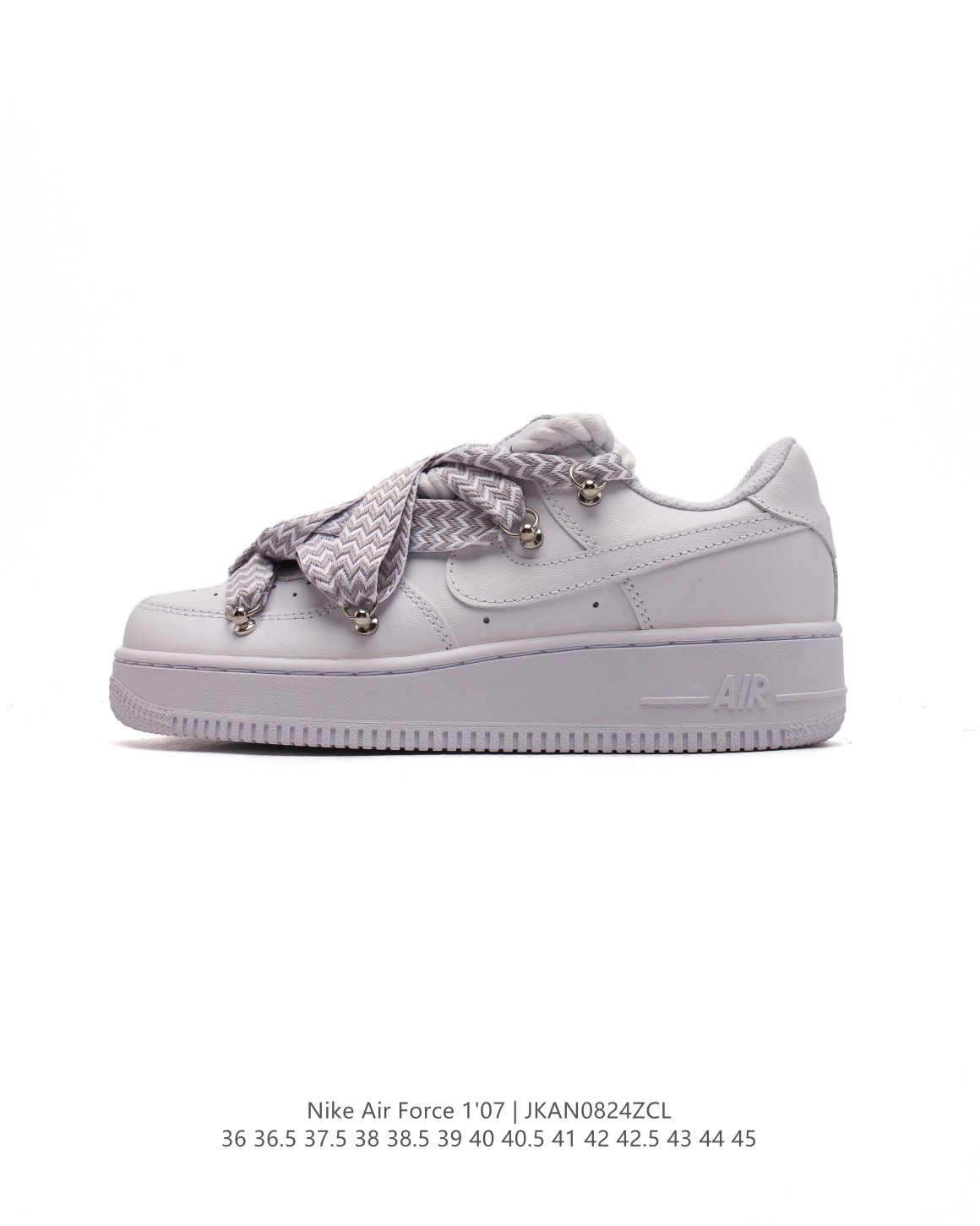Nike Air Force 1 '07 White Stylish Sneakers with Decor Laces