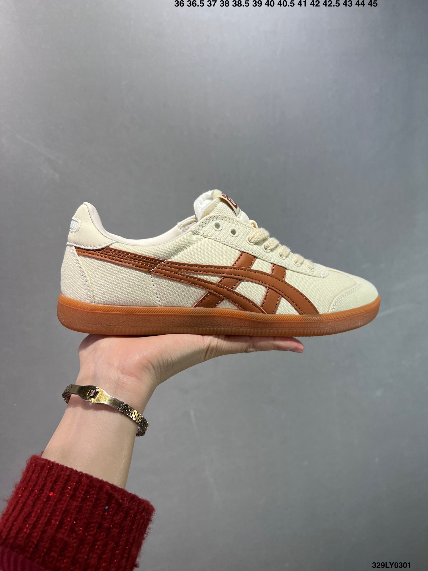 Onitsuka Tiger Beige Brown Canvas Casual Sneakers