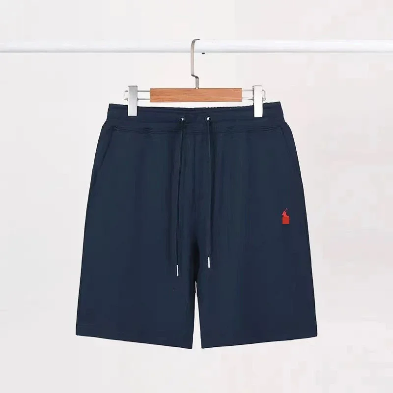 Polo Ralph Lauren Navy Blue Drawstring Shorts with Embroidered Red Pony Logo