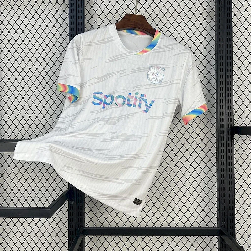 FC Barcelona Red & Blue Striped Jersey with Spotify