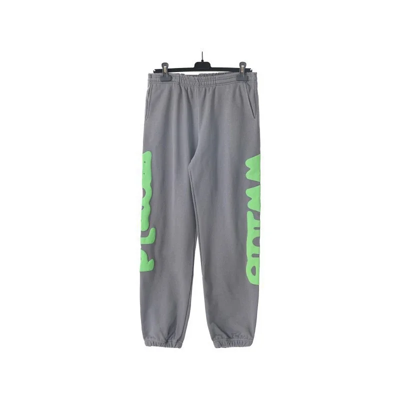 Places+Faces Gray Jogger Pants with Green 3D Letter Print