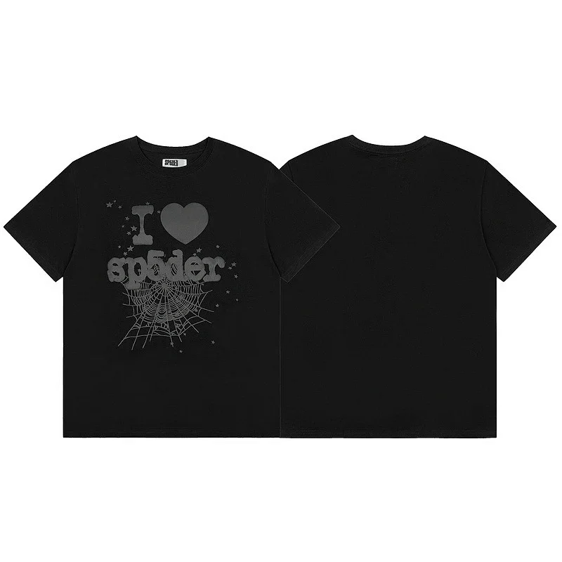 SP5DER Black I Love sp5der Web Graphic T - Shirt