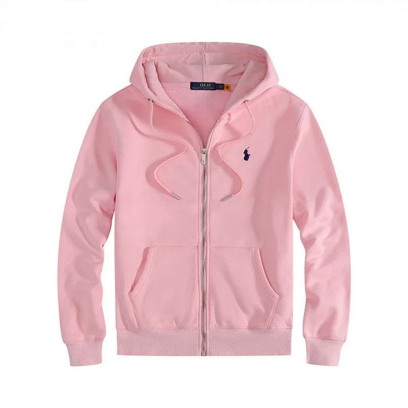 Polo Ralph Lauren  Pink Full - Zip Hooded Sweatshirt with Kangaroo Pocket and Embroidered Logo