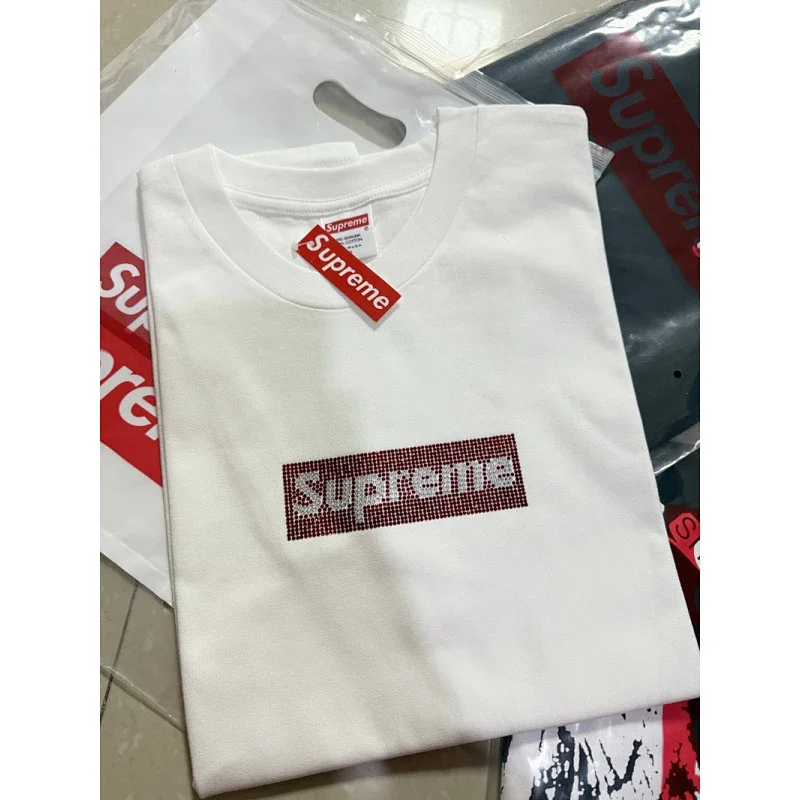 Supreme Rhinestone Logo Tee