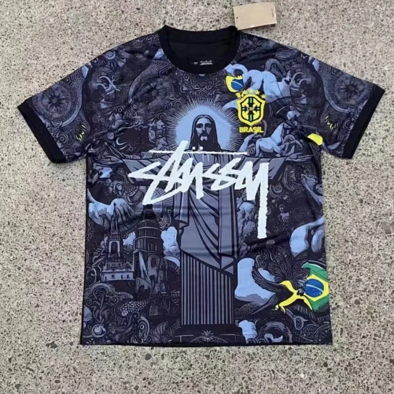 Stussy Blue Leopard Brazil Jersey