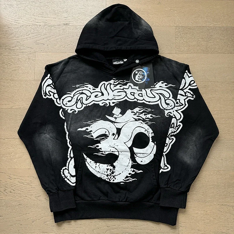 HELLSTAR Black Distressed 30th Anniversary Graffiti Hoodie
