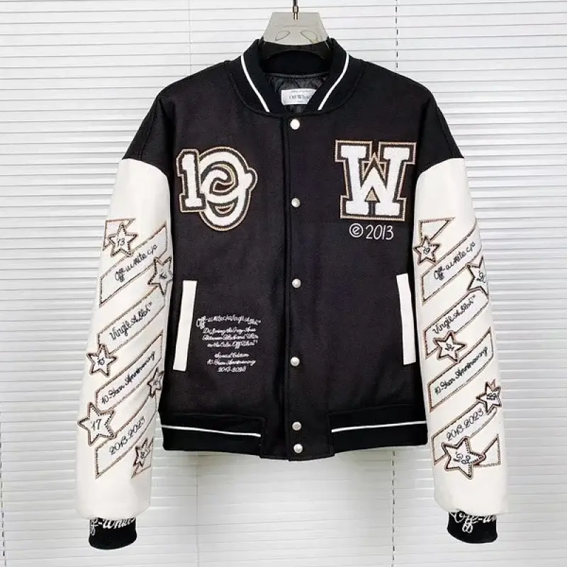 OFF-WHITE 10th Anniv. Black & White Baseball Jacket