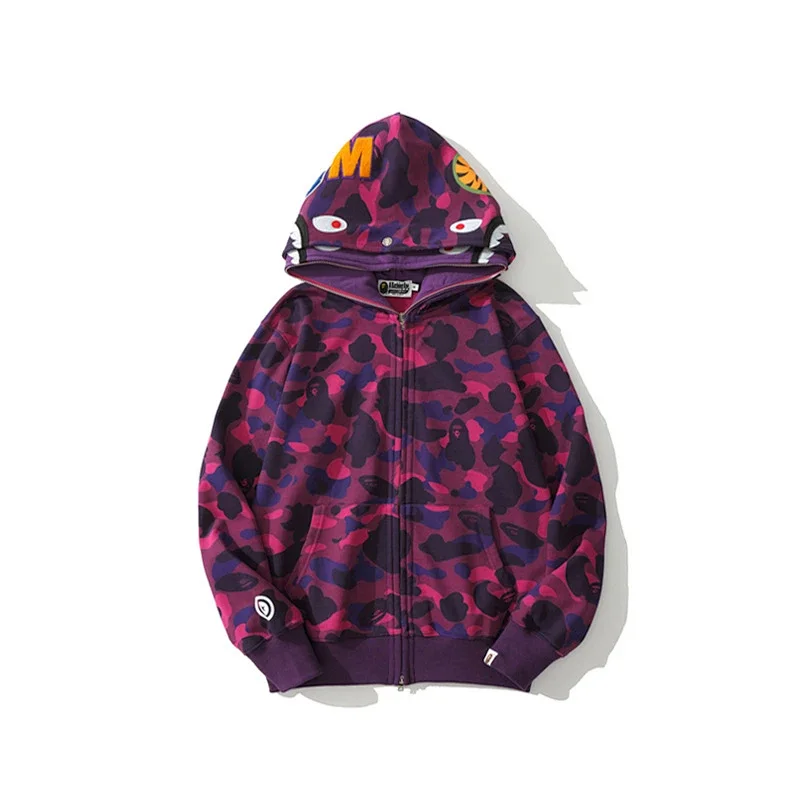 BAPE Purple Camo Shark Zip - Up Hoodie