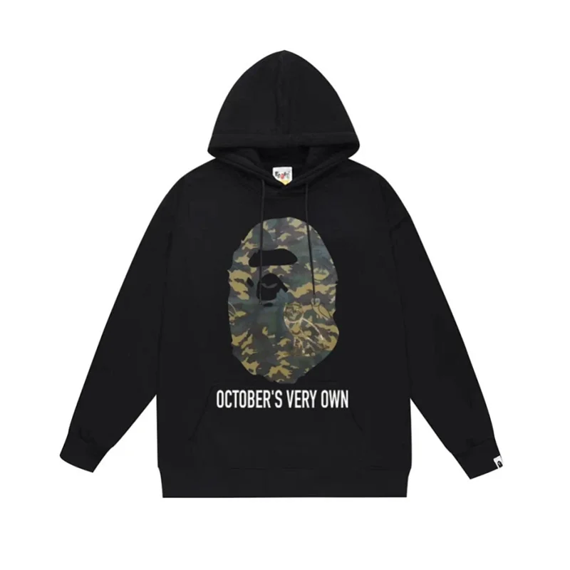 BAPE x OVO Camo Ape Head Black Hoodie