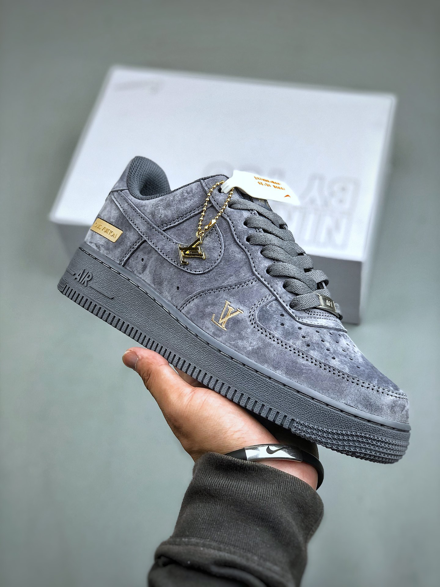 LV x Nike Air Force1 Gray Sneakers