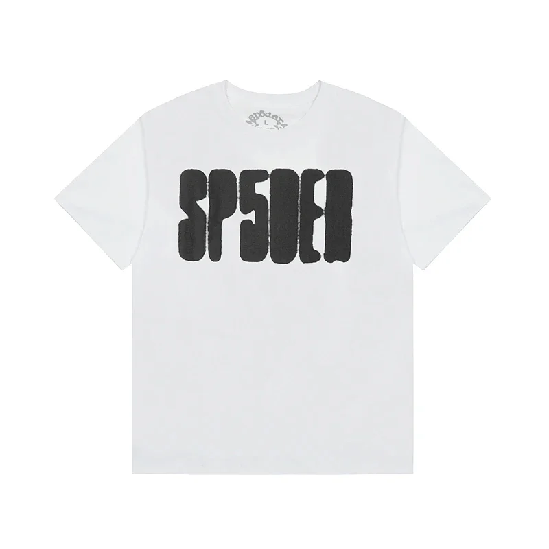 SP5DER White T - Shirt with Black SP5DER Graphic Print