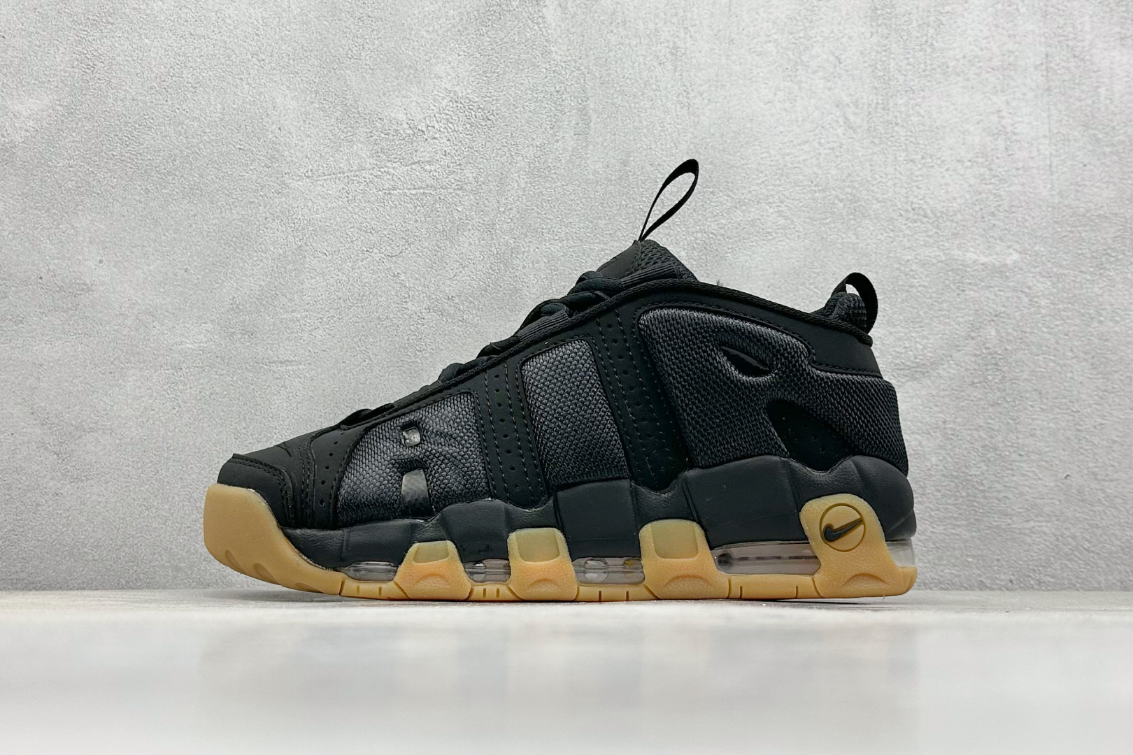 Nike Air More Money Black Gum Sole Sneakers
