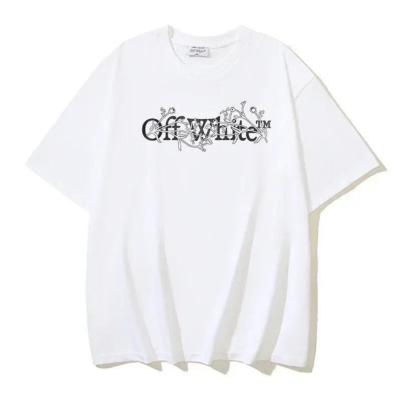 Off-White Floral Logo Print T-Shirt