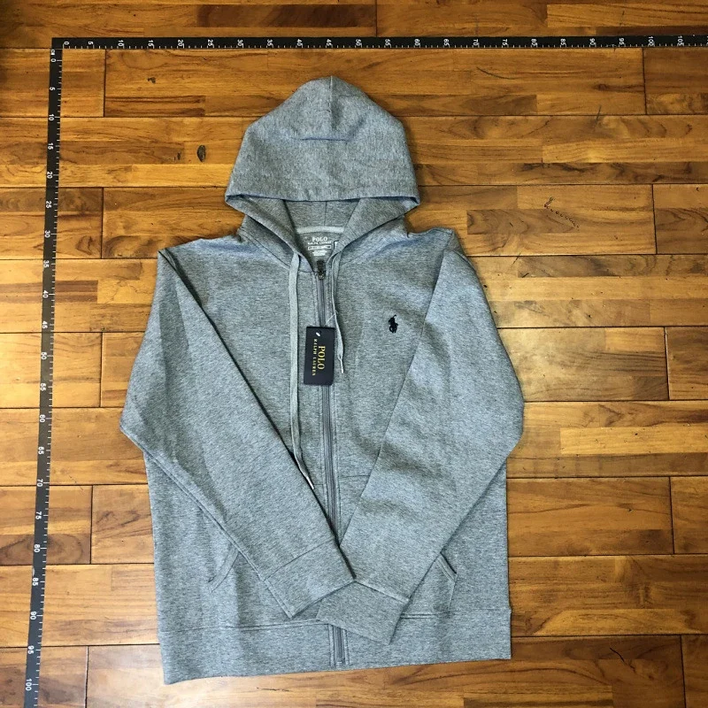 Polo Ralph Lauren  Gray Full - Zip Hooded Sweatshirt (with Polo Logo)