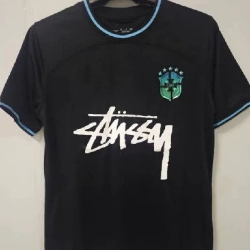 Stussy Black T-Shirt with White Graffiti Logo