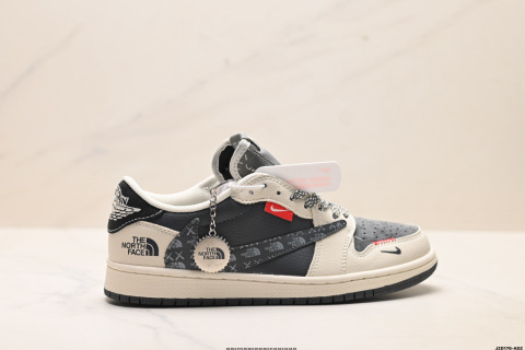 Nike Air Jordan1 Travis Scott Reverse Swoosh DIY Custom Low-top Basketball Shoe