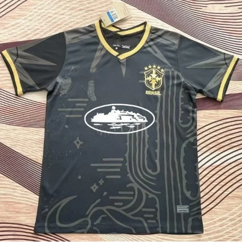 Corteiz Black Jersey with Blue Trim