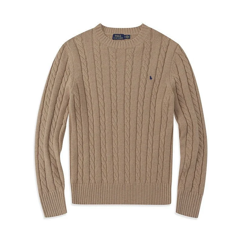 Polo Ralph Lauren  Tan Cable - Knit Crewneck Sweater