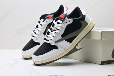 Nike Air Jordan 1 Travis Scott Reverse Swoosh Low Basketball Shoes