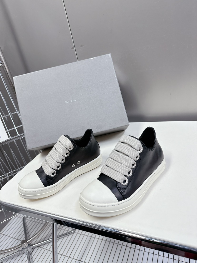 Rick Owens Black White Casual Sneakers