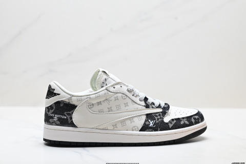 Nike Air Jordan 1 x Travis Scott AJ1 Reverse Swoosh Low-top Basketball Shoes