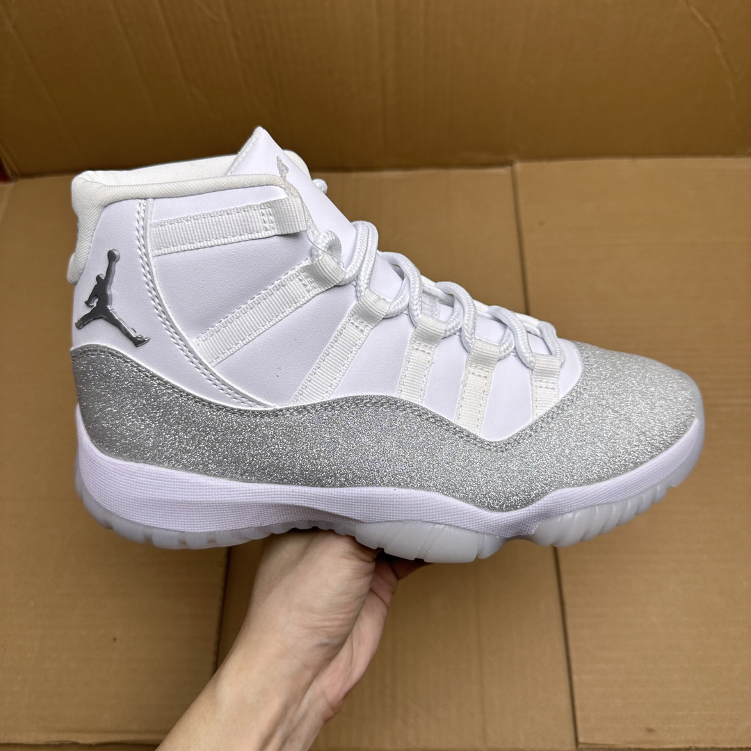 Air Jordan High-Top White Silver Sneakers