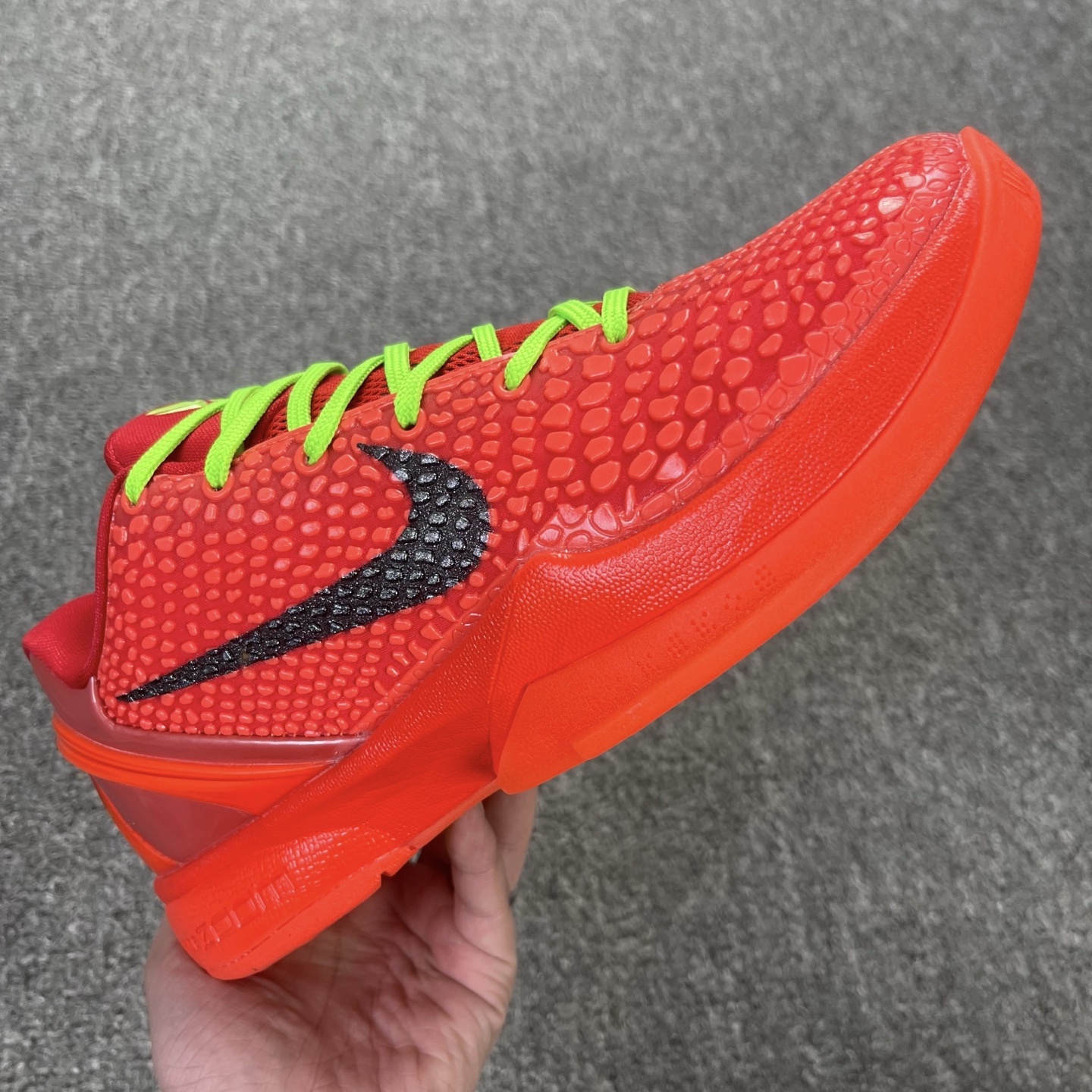 Nike Red Basketball Shoe Neon Green Laces