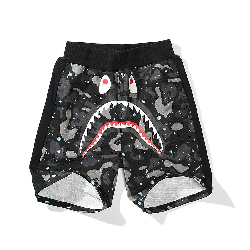 Bape Black Camouflage Shark Mouth Starry Pattern Shorts
